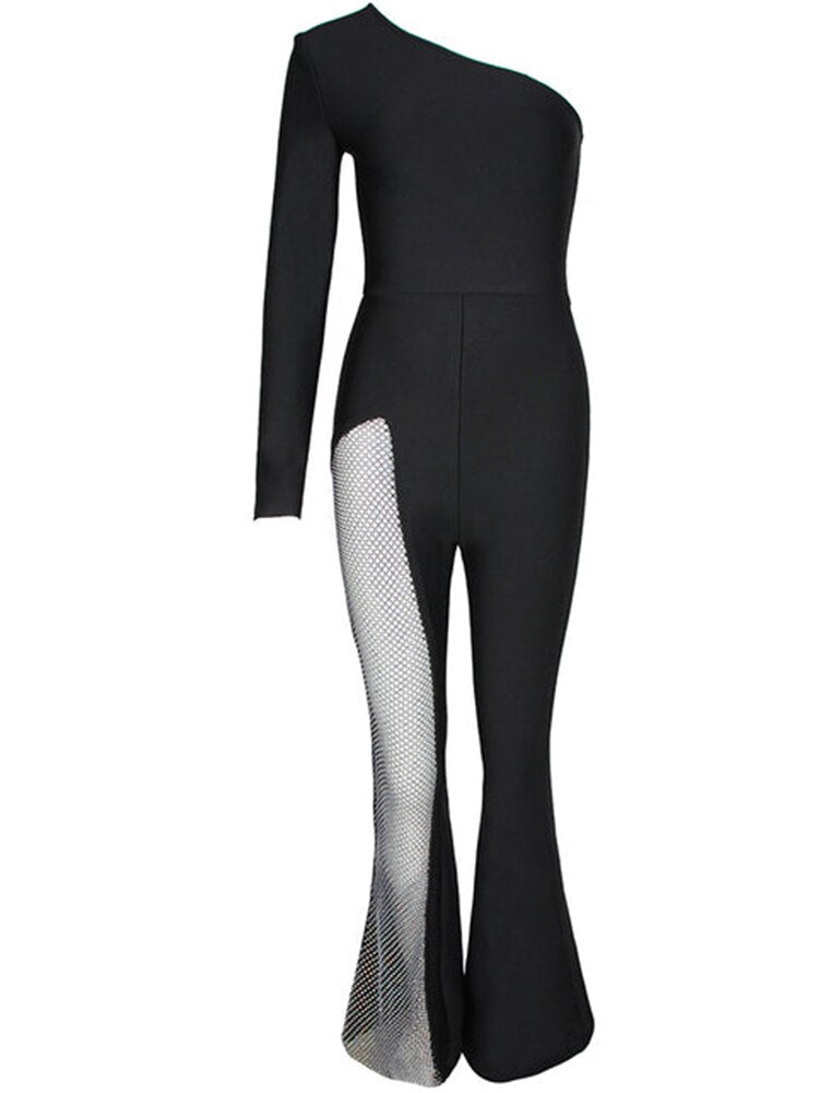 Black Bodycon Jumpsuit Elegant Sexy