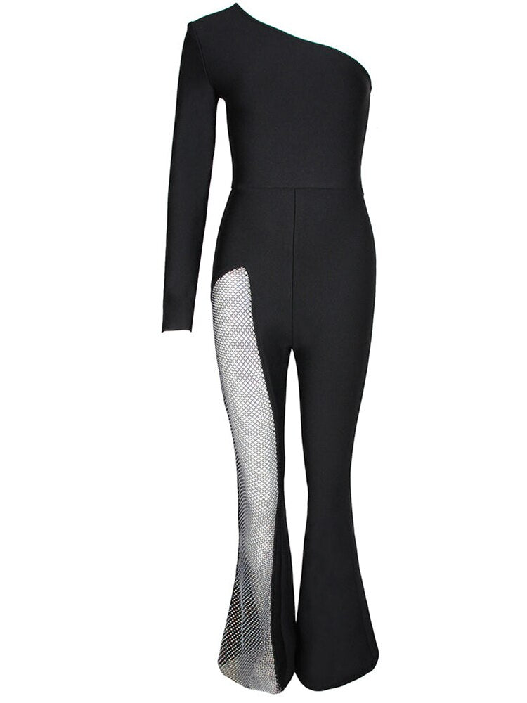 Black Bodycon Jumpsuit Elegant Sexy