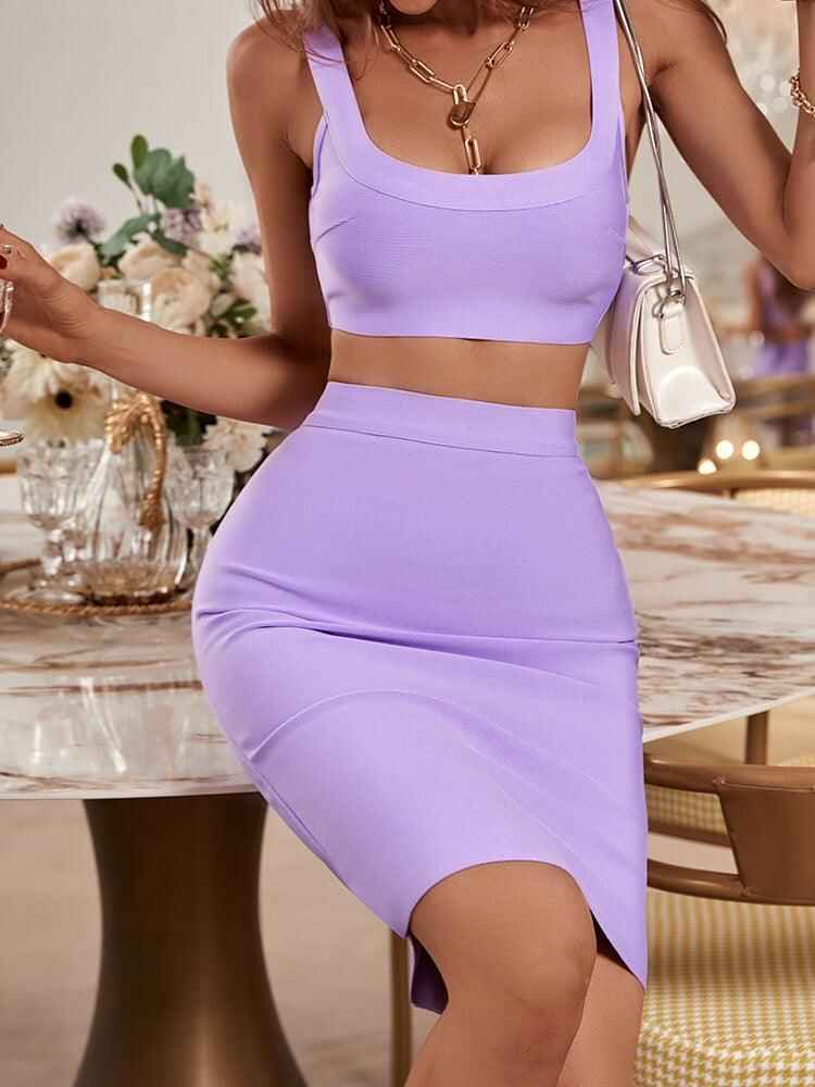 purple two piece sexy skirt set for women at mila chique
